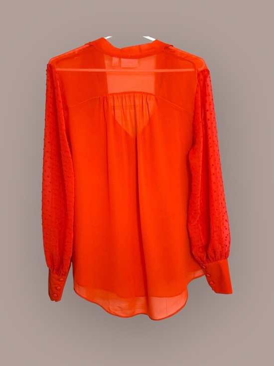 🌻 Bisou Bisou Ruffled V-Neck Tie Blouse - Picture 8 of 14